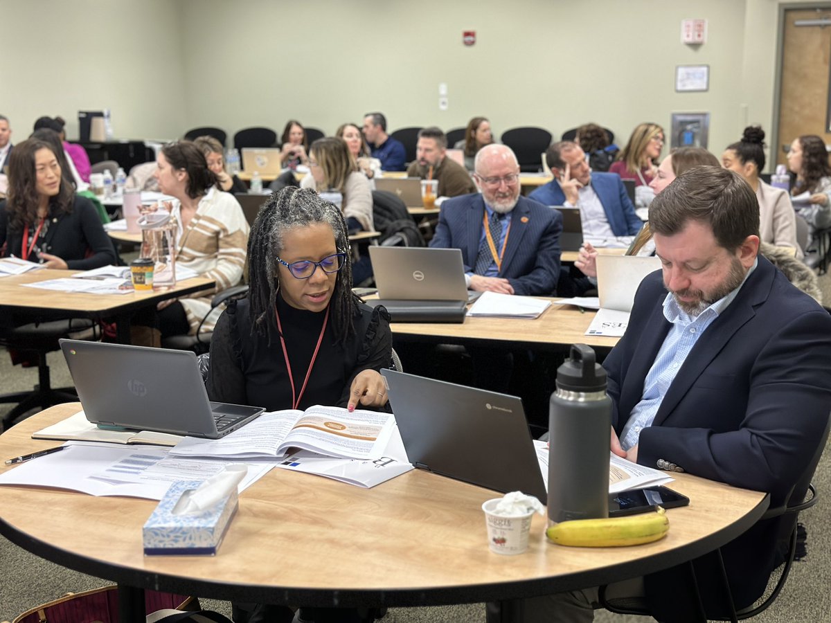 More than 100 educators from across Nassau County joined us to hear @nonielesaux share details about the @NYSED literacy initiative. They are taking a few minutes to discuss the first brief. Six to go! 
 #NYSLiteracyInitiative