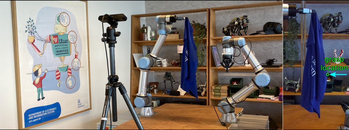 Working on #robotics 🤖manipulation of #cloth🧶? Participate in our robot competition by identifying grasp point localisation on hanging cloth items, and test them live at <a href="/ieee_ras_icra/">IEEE ICRA</a> #ICRA2024 Japan! 🛎️Subscribe now:  airo.ugent.be/cloth_competit… <a href="/euROBIN_project/">euROBIN</a> <a href="/IDLabResearch/">IDLab</a>