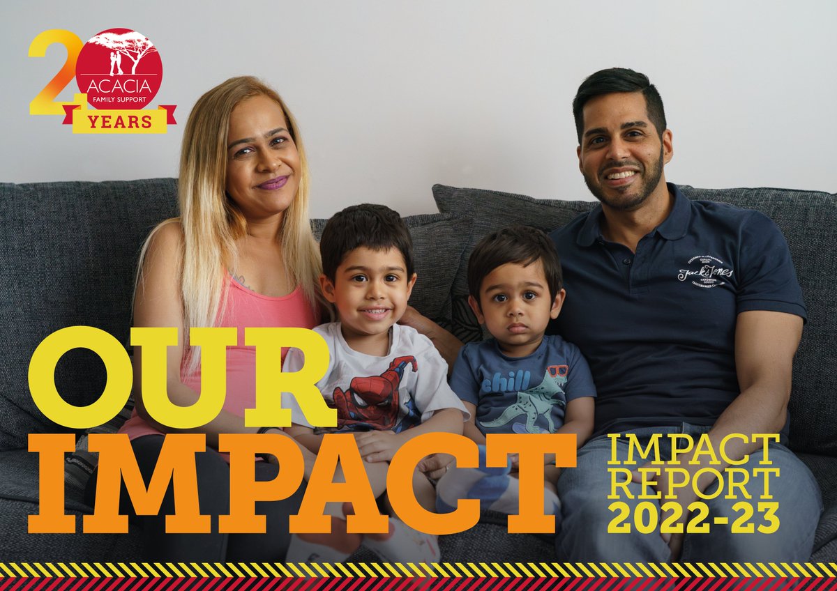 As we celebrate our 20th year, we're delighted to share our 22 23 Impact Report: 45% clients supported were from the global majority 39% live in 10% most deprived areas of England 86% mothers had reduced depression Av. support is for 8 months Read more 👇 acacia.org.uk/news