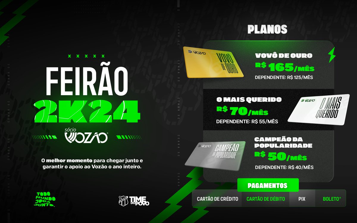 sociovozao's tweet photo. Feirão Sócio Vozão! 🤩🏁

Nação Alvinegra, nos dias 11/01 a 14/01, teremos o melhor momento para você renovar ou aderir o plano de sócio torcedor. 

➡ Confira os locais e horários de atendimento. 
📲Registre-se em https://t.co/htrXhEgEXq e otimize seu atendimento. https://t.co/5W2OvDDLbJ
