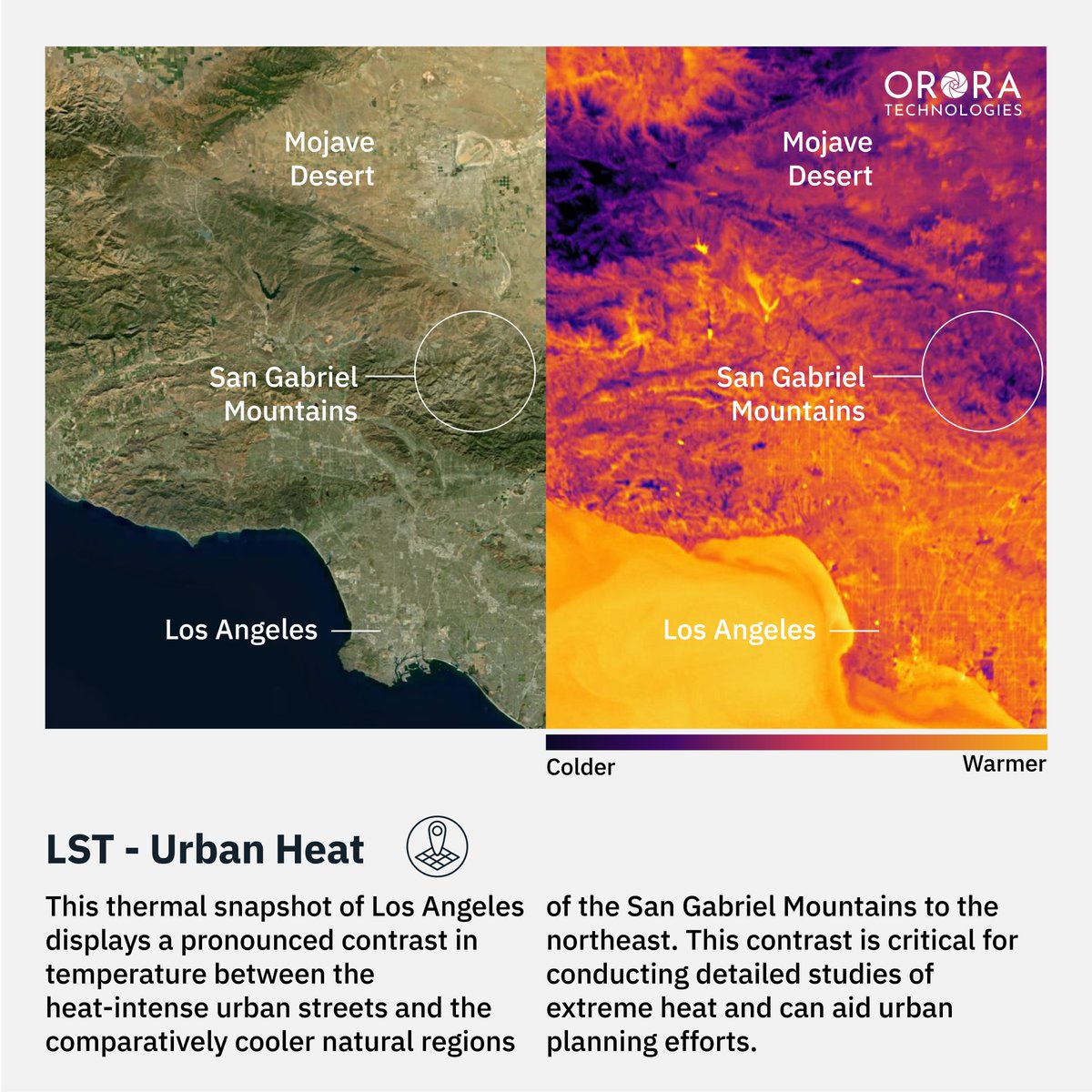 OroraTech's tweet photo. Our thermal sensors (FOREST-1 & FOREST-2) zip quickly around Earth in Low-Earth Orbit (LEO), an altitude that allows for both detailed imagery & quick revisits. Check out the slideshow for several examples of what we can do with our fascinating technology. #thermaldata #spacetech https://t.co/tyNlpW2lG0