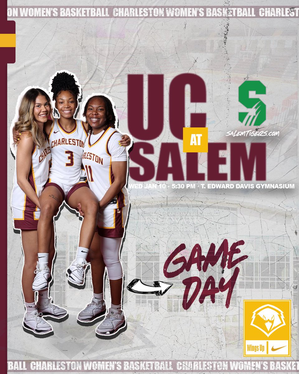 🏀 Your Golden Eagles hit the road this evening to face the Salem Tigers! Charleston comes into this matchup seeking their first win of the new year‼️

🆚 Salem University 
📍 Salem, WV
⌚️ 5:30 PM
📊 salemtigers.com/sidearmstats/w…
📺 salemtigers.com/watch/?Live=35…

#WingsUp