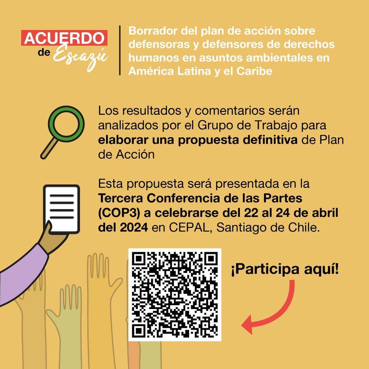 ¡Últimos días📣! Participa de la consulta sobre el Plan de Acción de defensores ambientales del #AcuerdoDeEscazú. ⭐️¡Los resultados serán parte de la propuesta definitiva! 🗓️Observa hasta el 14 de enero en cepal.org/es/notas/consu…