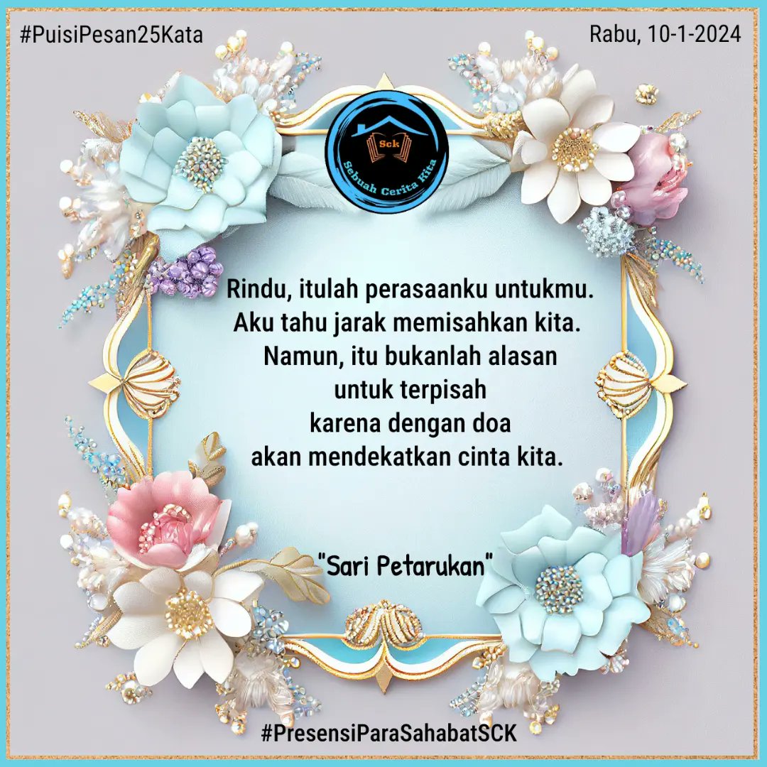 SCK768's tweet photo. Kegiatan di Rumah Biru

Part IV

Cekidot

#Presensi
#SebuahCeritaKita
#GakAdaKalianGakAsyik https://t.co/Jdctkhysu1