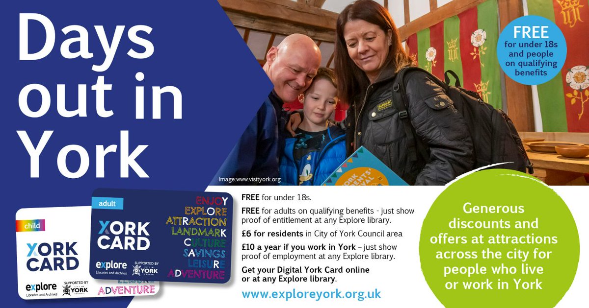 We’re not here anymore – formerly @YorkLibrariesUK (@yorklibrariesuk) on Twitter photo We’re very excited for #York Residents’ Festival on Sat 27 and Sun 28! Pop into your #Explore #library to get your #YorkCard. Remember the card is free for children and free for adults on qualifying benefits. #ExploreTogether #OnlyInYork exploreyork.org.uk/yorkcard <a href="/VisitYork/">✨ Visit York ✨</a> We’re very excited for #York Residents’ Festival on Sat 27 and Sun 28! Pop into your #Explore #library to get your #YorkCard. Remember the card is free for children and free for adults on qualifying benefits. #ExploreTogether #OnlyInYork exploreyork.org.uk/yorkcard <a href="/VisitYork/">✨ Visit York ✨</a>