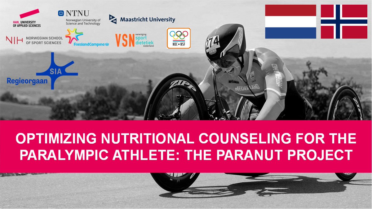 In this collaborative international project with Dutch and Norwegian partners, funded by the Dutch <a href="/RegieorgaanSIA/">Regieorgaan SIA</a>, we aimed to assess energy expenditure and dietary intake in a large cohort of Paralympic athletes across diverse sports and disabilities.