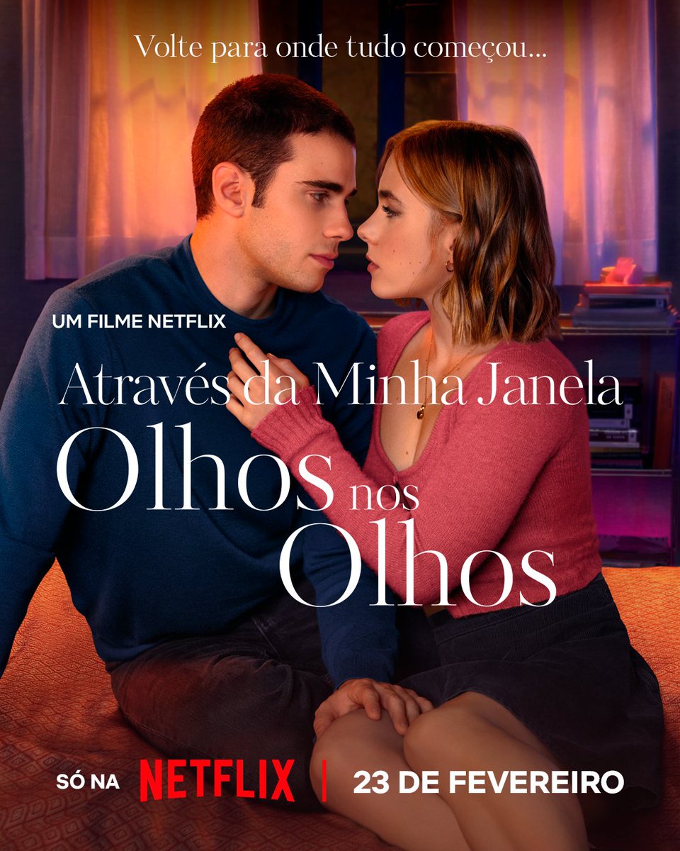 NetflixBrasil's tweet photo. FALTA POUCO AGORA! Através da Minha Janela: Olhos nos Olhos, o terceiro e último filme dessa saga, chega dia 23 de fevereiro. https://t.co/UjB6wo6VhU