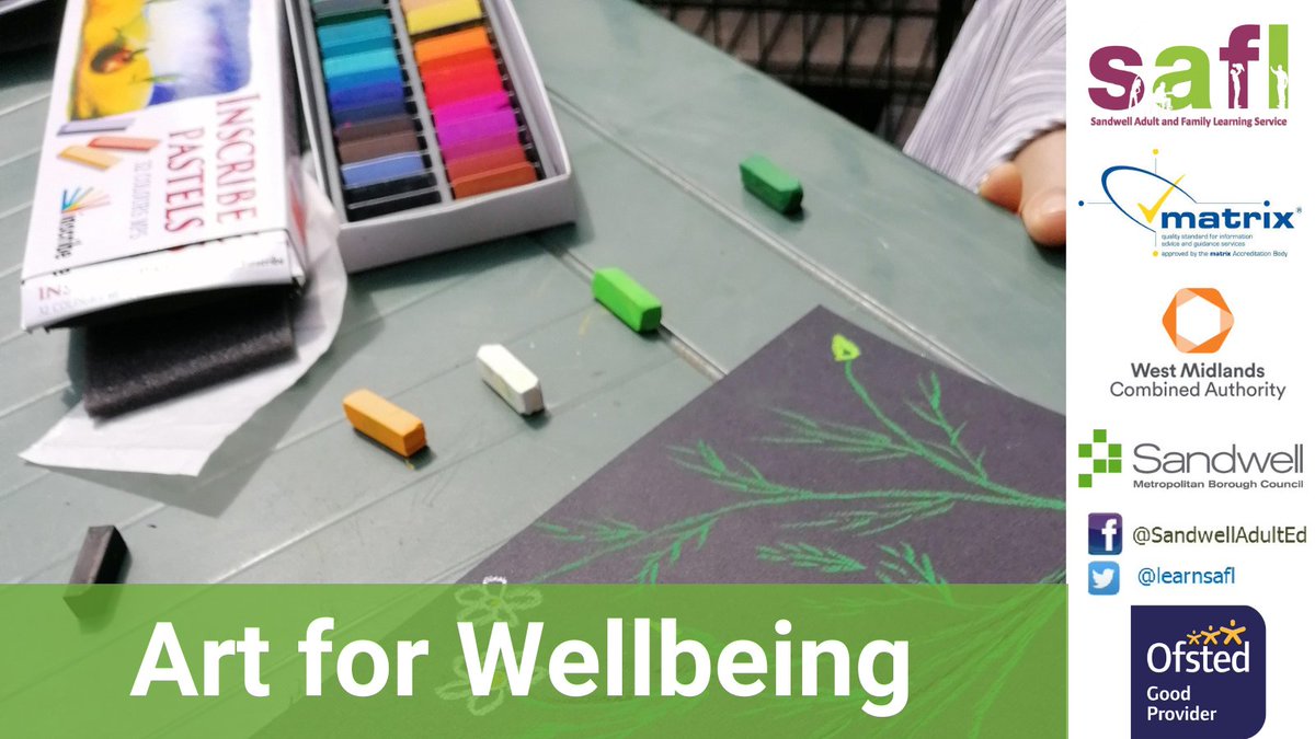 Would you like to learn a new skill this year?

There is still time to join our Art for Wellbeing classes.

Monday's at Hateley Heath FETC 10am - 12pm, call 0121 556 7426
or
Tuesday's at Jubilee Park Community Centre, call 0121 557 0837

<a href="/sandwellcouncil/">Sandwell Council</a> 
<a href="/SCVOSandwell/">SCVO</a>