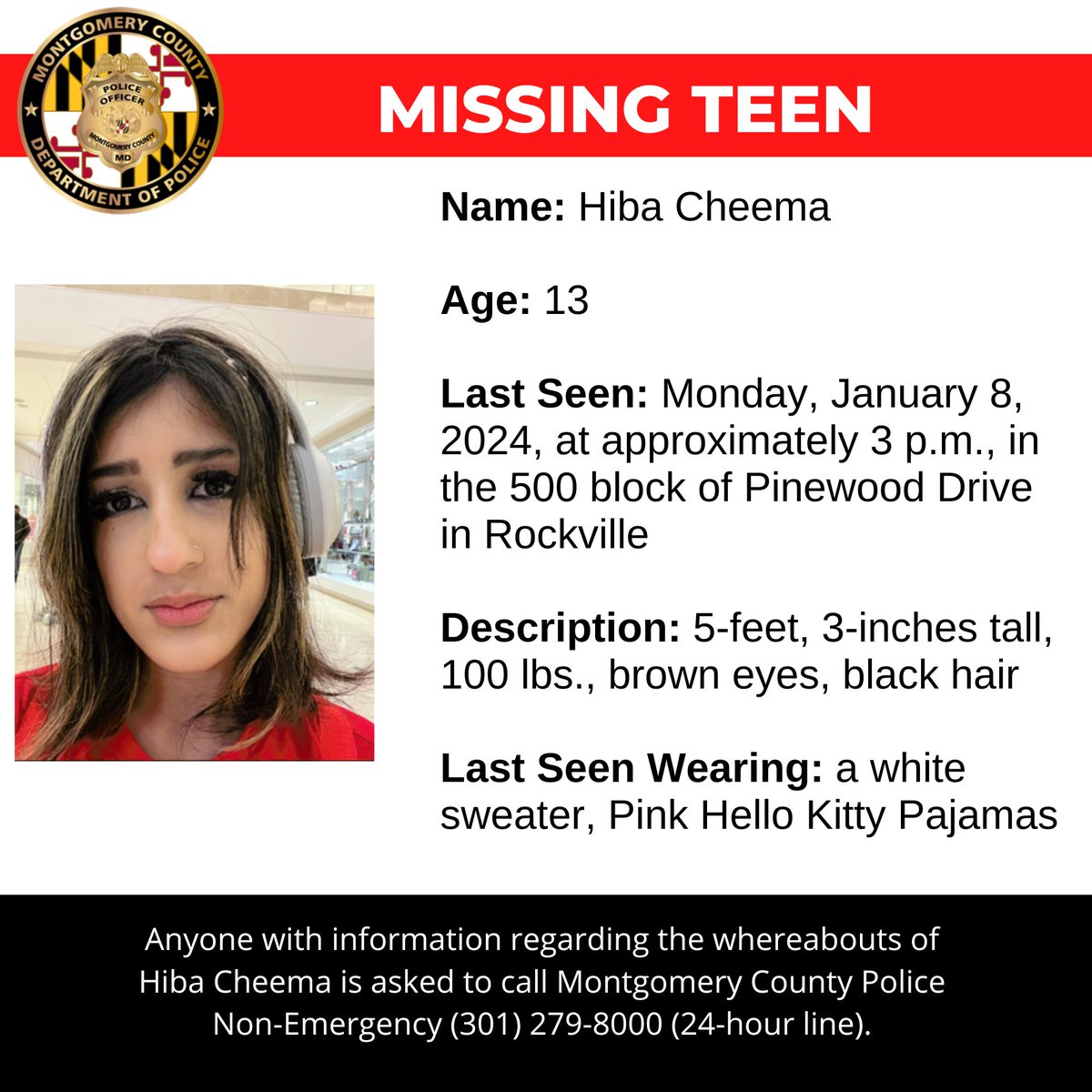 Montgomery County Department of Police tweet media