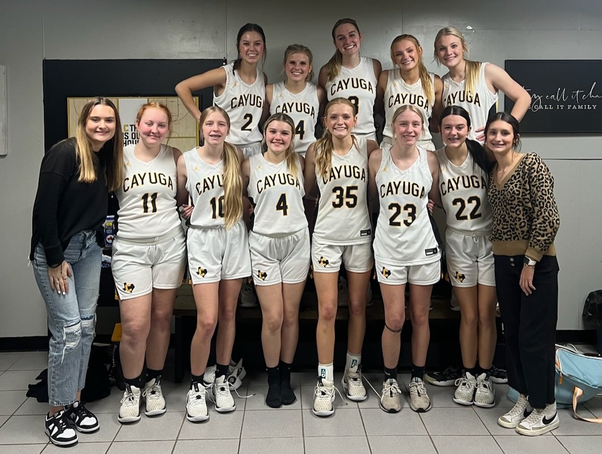 CayugaGirlsBB's tweet photo. Huge win over Cross Roads, 36-34, to bring us to 2-0 in district! https://t.co/qTjhXBwISY