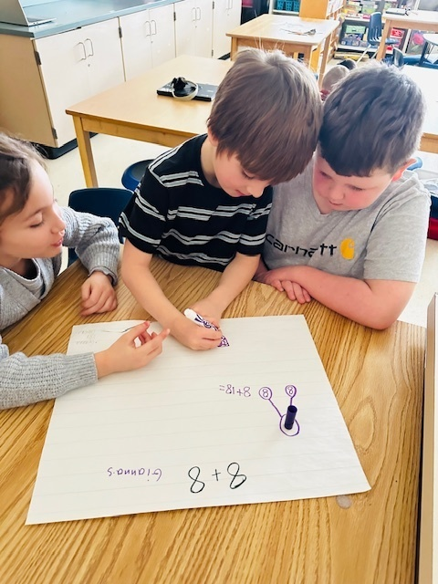 SouthSenecaCSD's tweet image. Our 3rd grade scientists completed an experiment on flooding.  1st graders, meanwhile, worked collaboratively on different ways to make 10!  #foreverfalcons #science #miniscientists