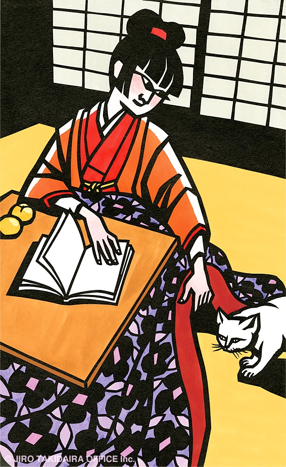 a325

炬燵 <Kotatsu (Japanese foot warmer)> 1977年 きりえ／和紙・洋紙、墨・水彩 32.5×20.0cm
#JiroTakidaira #滝平二郎