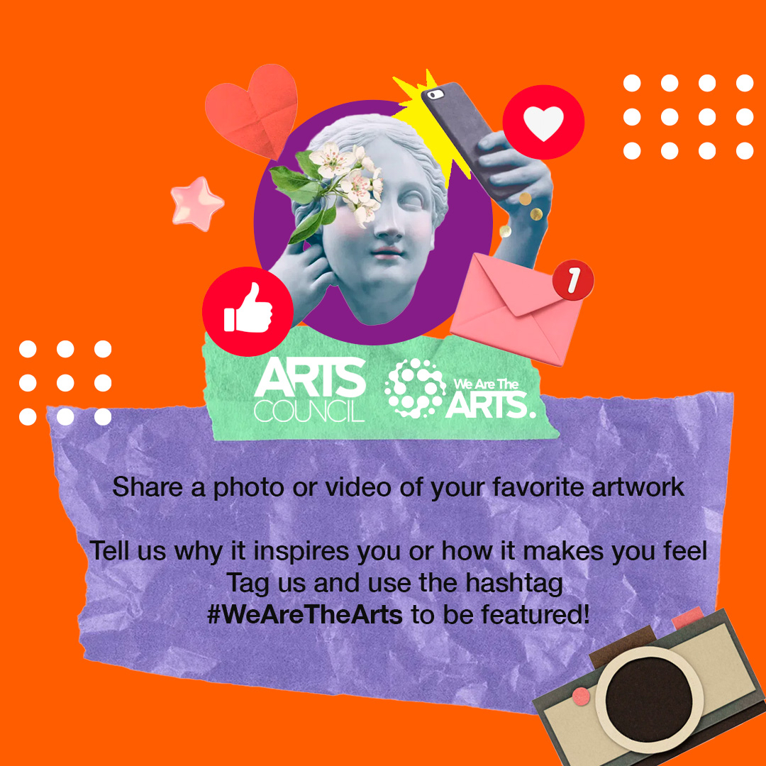 Here's how to join:

🖼️ Share a photo or video of your favorite artwork.
📝Tell us why it inspires you or how it makes you feel.
📍 Use the hashtag #WeAreTheArts to showcase your creativity!

wearethearts.com🔗