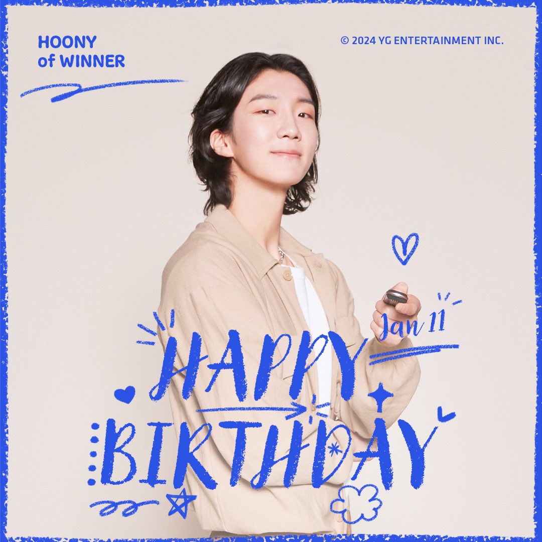 HAPPY BIRTHDAY HOONY 🎉
✅2024.01.11

#WINNER #위너 #HOONY #이승훈 #HAPPYBIRTHDAY #20240111 #YG