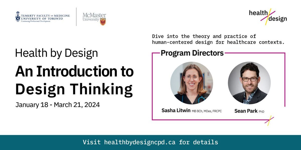 McMasterCPD's tweet image. Design #healthcare solutions informed by #UX starting Jan 18. Explore making actionable, interpretive leaps from your qualitative research data in #HealthbyDesign. Build your creative confidence &amp;amp; apply design methods to solve real healthcare challenges. lnkd.in/g4Ukeexq