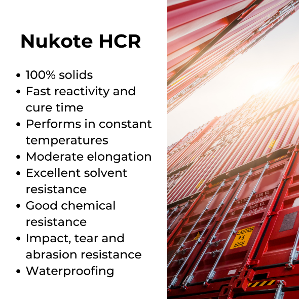#Nukote HCR is a fast set, high end, rapid curing #Polyurea designed for use on concrete, steel, or other substrates exposed to solvents and chemicals. It is suitable for tank farms and fuel storage yards in primary as well a #SecondaryContainments. bit.ly/44dBNLA
