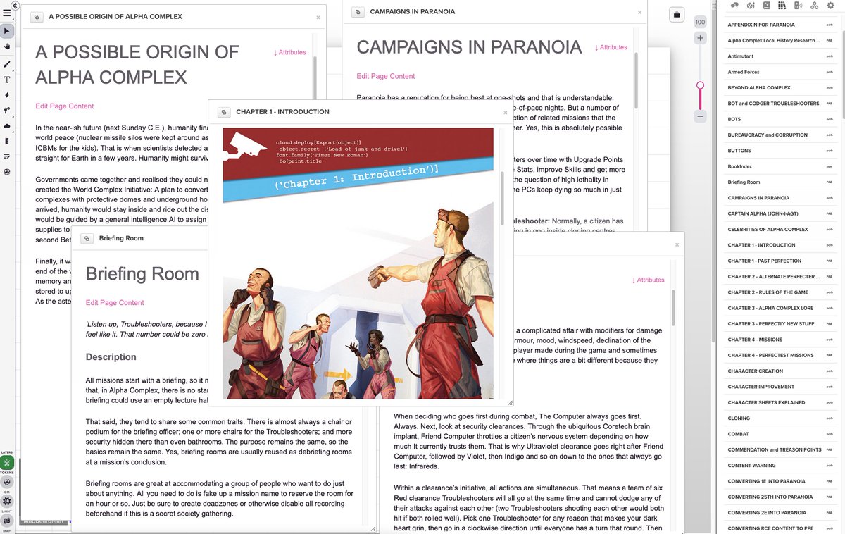 MongoosePub's tweet image. Looking for more ways to demonstrate your loyalty to The Computer?

Of course you are.

Troubleshooters will therefore be (mandatorily) overjoyed to learn that Paranoia has arrived on Roll20!

marketplace.roll20.net/browse/search?…

#ttrpg #ParanoiaRPG #AlphaComplex #TheComputer