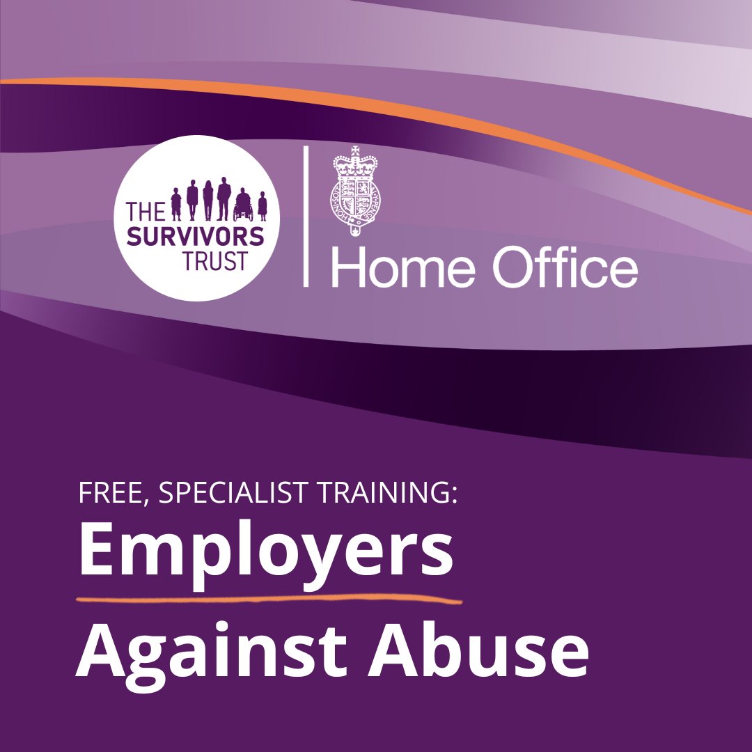 survivorstrust's tweet photo. Join #EmployersAgainstAbuse in 2024💜 Employers in England &amp; Wales can join our FREE, specialised training programme to help create supportive &amp; empowering workplaces for survivors of domestic abuse and sexual violence. Find out more &amp; book your place ➡ https://t.co/BWqLl4XDV8 https://t.co/vrfZVTrNCb