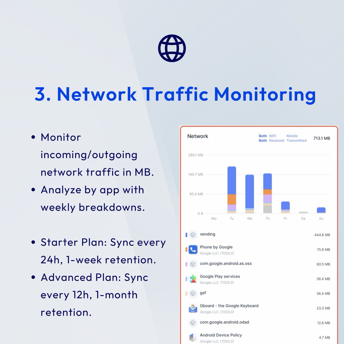 Applivery's tweet photo. 🚀 Applivery's #Android #MDM: Redefining Control &amp; Security 📲✨

🌐 🔐 Revolutionize device tracking with #geolocation precision, app behavior #insights, and #networktraffic monitoring. Tailor plans to fit your needs and embrace a secure, flexible future. 🌟 https://t.co/rMWEwGVJRM