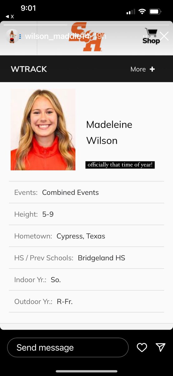The only school picture I get anymore. So proud of the work this girl puts in the classroom and track. See you at UH this weekend.
