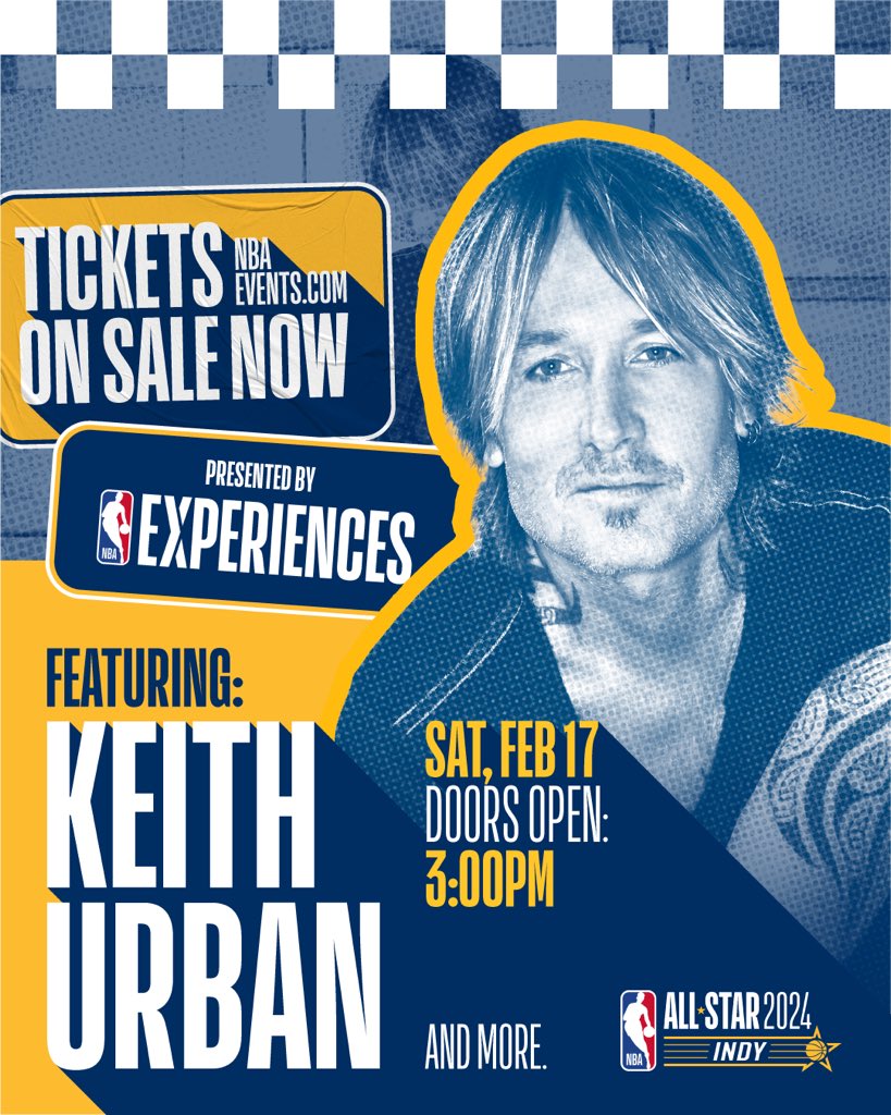 Coming soon to the #NBACrossover stage 🎶

Get your tickets to see @KeithUrban in Indy during #NBAAllStar Weekend!

🎟️ ticketmaster.com/nba-experience…