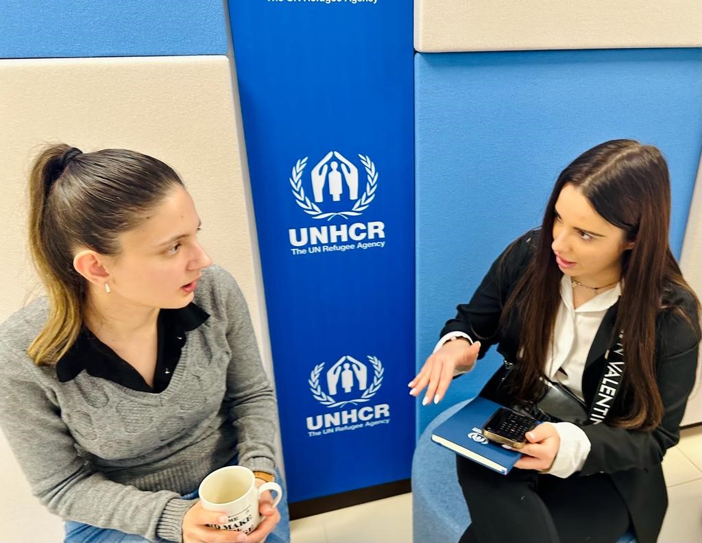 BulgariaUNHCR's tweet photo. Today UNHCR Bulgaria team met for the first time with our future representative for a day - Plamena Koeva. The winner in @GabrielMariya and Women Ambassadors' contest "Ambassador for One Day" got introduced to our cause and was excited to learn more about UNHCR's work. https://t.co/5vJMVaTjrQ