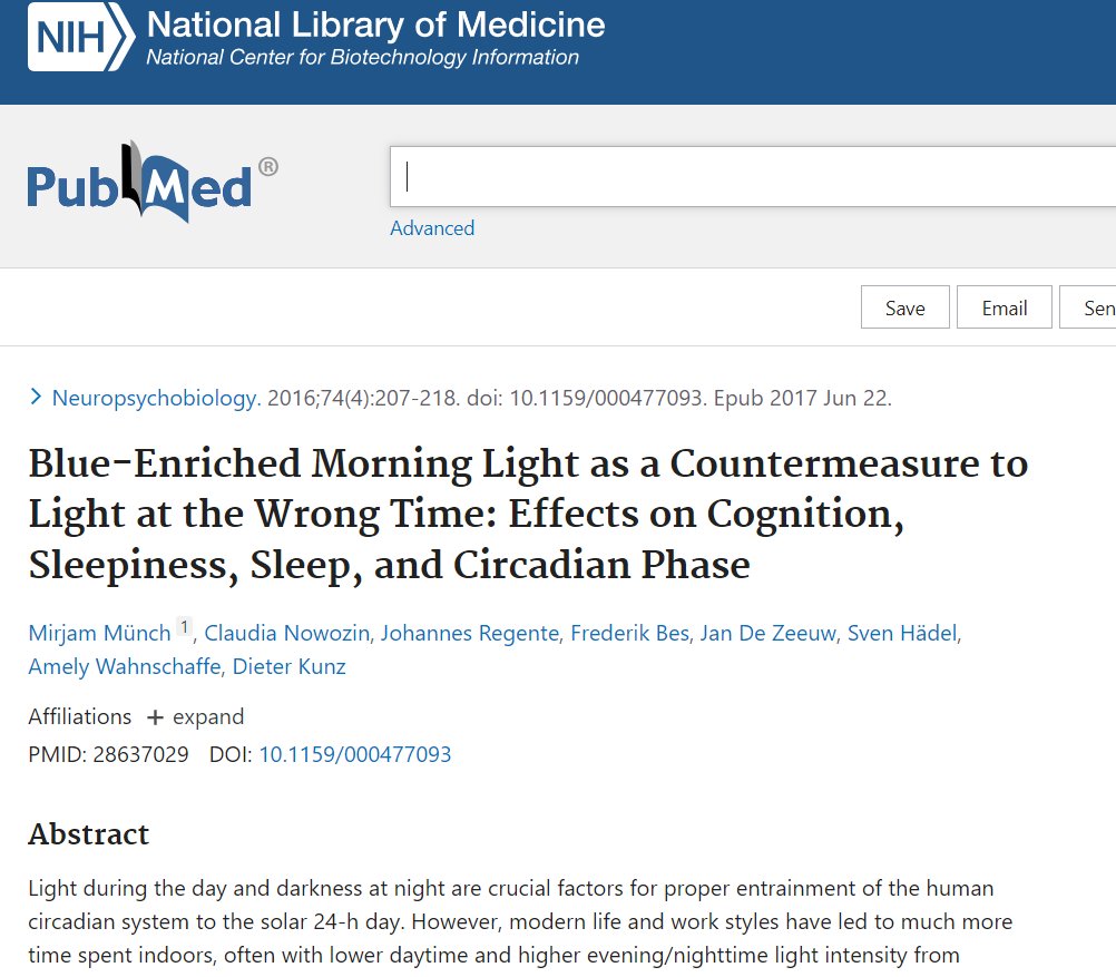 BlueLightDiet's tweet photo. MUST KNOW: ANOTHER HUGE REASON TO SEE MORNING SUNLIGHT (especially if you use artificial light at night).....

In addition to making you more alert during the day, improving your mood and sleep, the blue in bright morning sunlight acts as a countermeasure or antidote to some of the damaging bad health effects of artificial light at night.

It doesnt give you a free pass to use artificial light at night without bad health effects but it reinforces your circadian system so that exposure to a blast of artificial light at night doesnt hurt you as much.

"Our results indicate that bright blue-enriched morning light stabilizes circadian phase, and it could be an effective counterstrategy for poor lighting during the day and also light exposure at the wrong time, such as in the late evening."