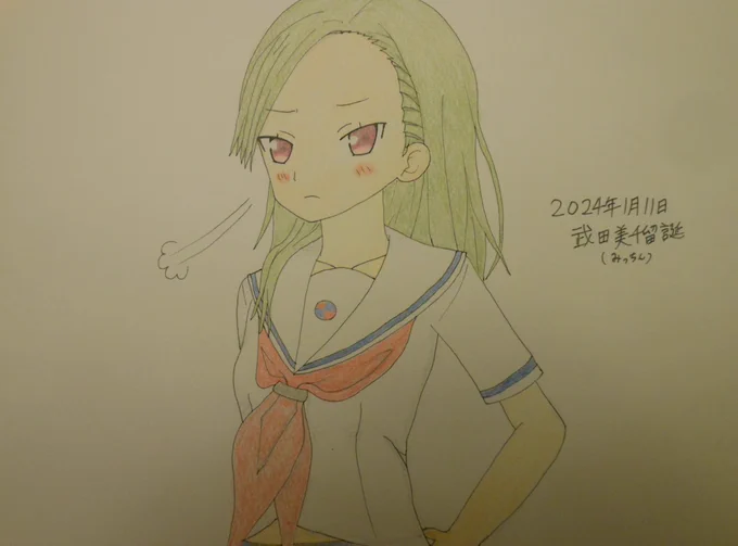 1月11日:晴風の砲雷科・ビリヤードが趣味である武田美千留(みっちん)たん、誕生日おめでとうございますー。#武田美千留生誕祭2024#はいふり 