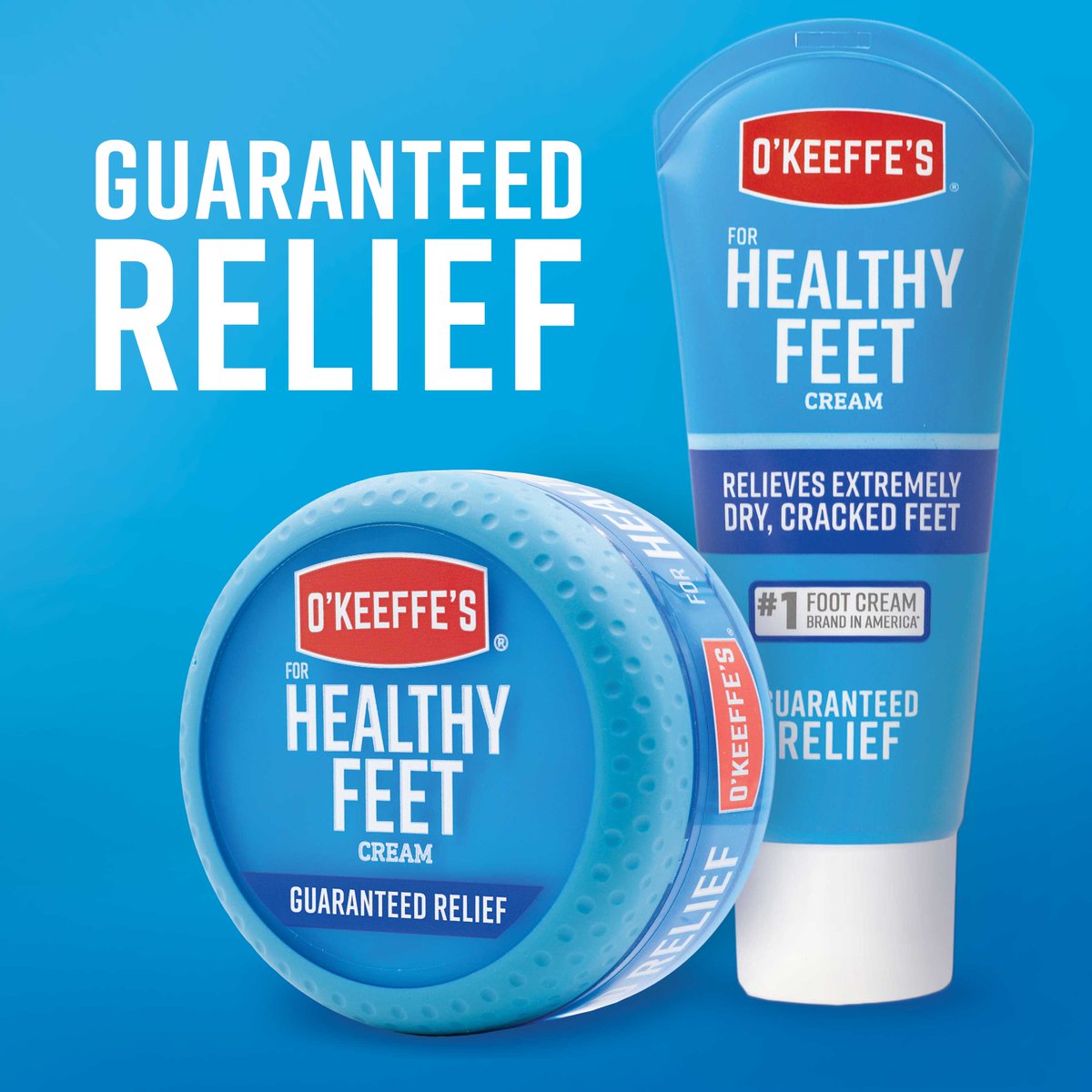 O'Keeffe's Healthy Feet foot cream creates a barrier on the skin that helps prevent further moisture loss. Guaranteed Relief or Your Money Back.

#okeeffes #healthyfeet #dryfeet #crackedfeet #footcream 

Visit OKeeffescompany.com for 100% Money Back Guarantee Details