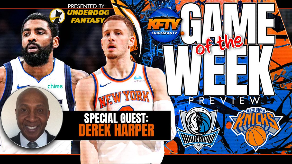 Tap into a matinee edition of KFTV for this week's GOTW Preview w/ Knicks legend Derek Harper (@D_Harp_12) as we preview the Knicks vs Mavs matchup on Wednesday night! youtube.com/watch?v=sx4tH6…