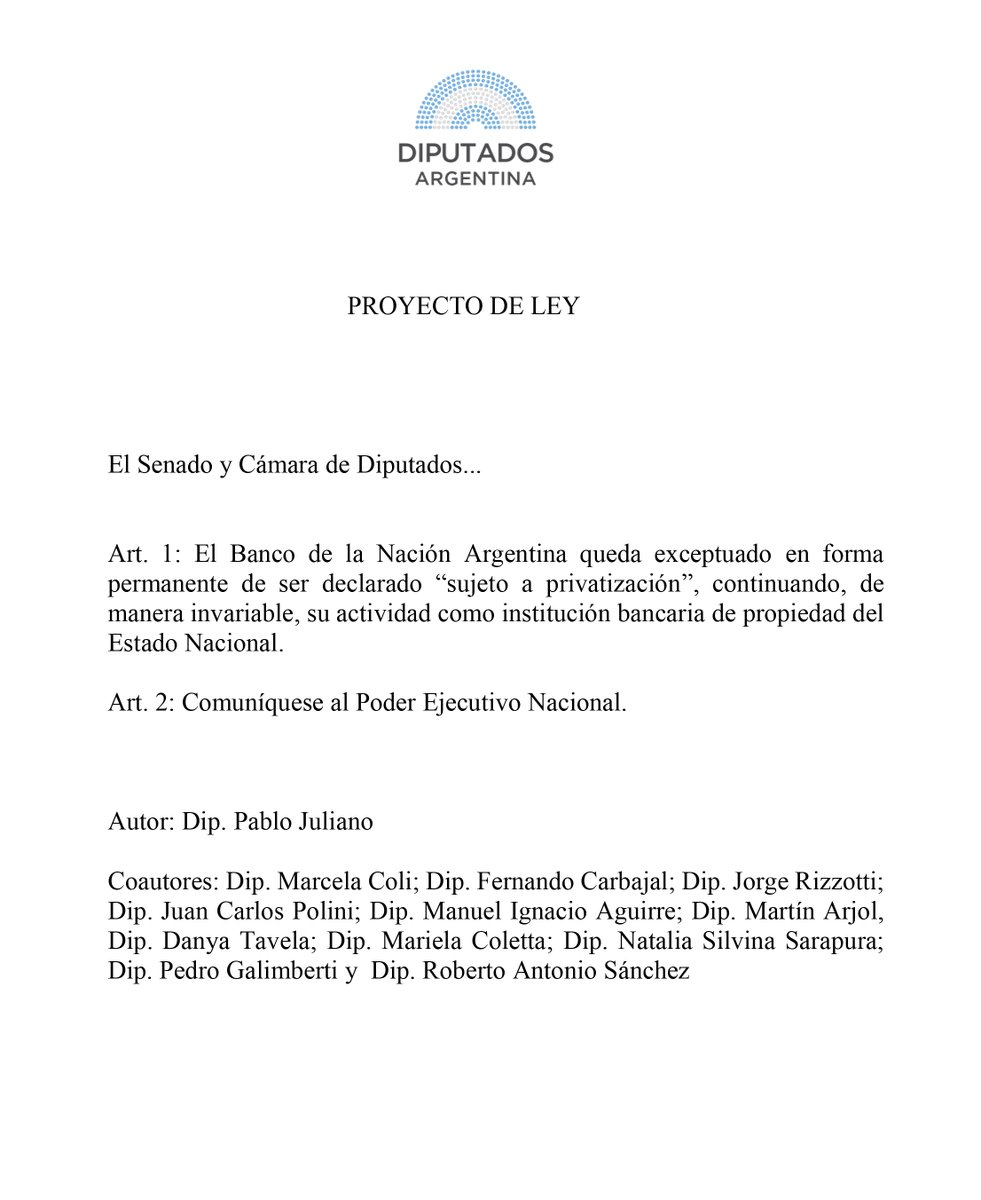 Juli_Strada's tweet photo. Es inadmisible e inexplicable que el gobierno quiera vender el Banco Nación. 
La importancia de esta institución es valorada por distintos espacios políticos: recién, diputados/as radicales acaban de presentar un proyecto de ley para que no se privatice. 

Estos son los consensos que se necesitan.