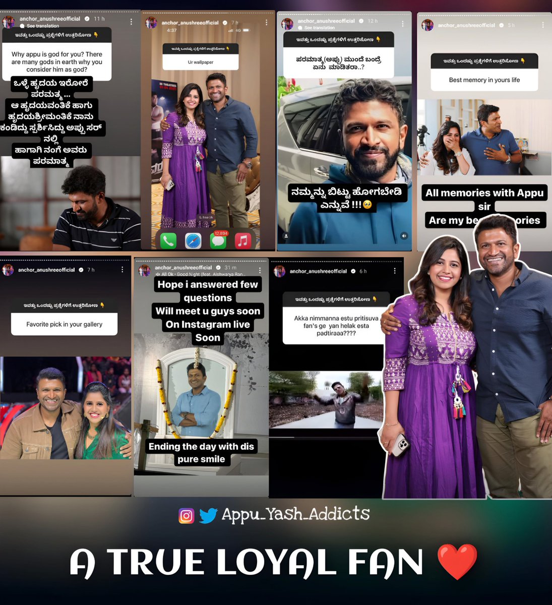 In her latest Instgram story
Her love towards Appu Boss 🫡❤️🫶
That's why you're the favourite anchor for all appu cults!🫂❤️
#AnchorAnushree

#DrPuneethRajKumar𓃵 #AppuBoss