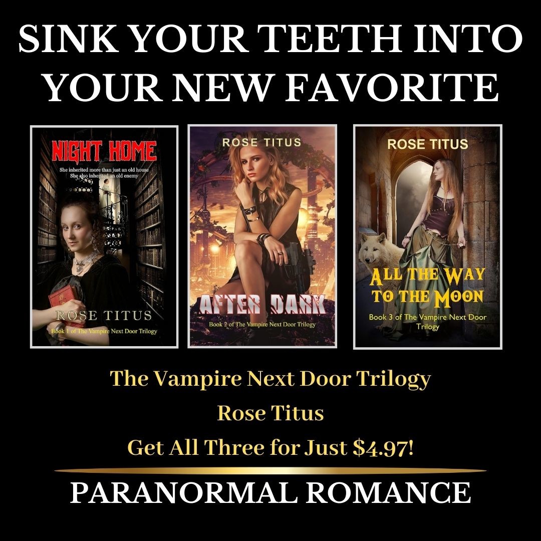 LVVampireNovels's tweet photo. Grab all three books in the series by Rose Titus, The Vampire Next Door.
Plus get inside the mind of the author in the Author Spotlight at https://t.co/EbCcNeXhWx…ext-door-trilogy/
#paranormalromance #vampireromance #authorrosetitus #vampiretrilogy https://t.co/lGM9ZYk5RM