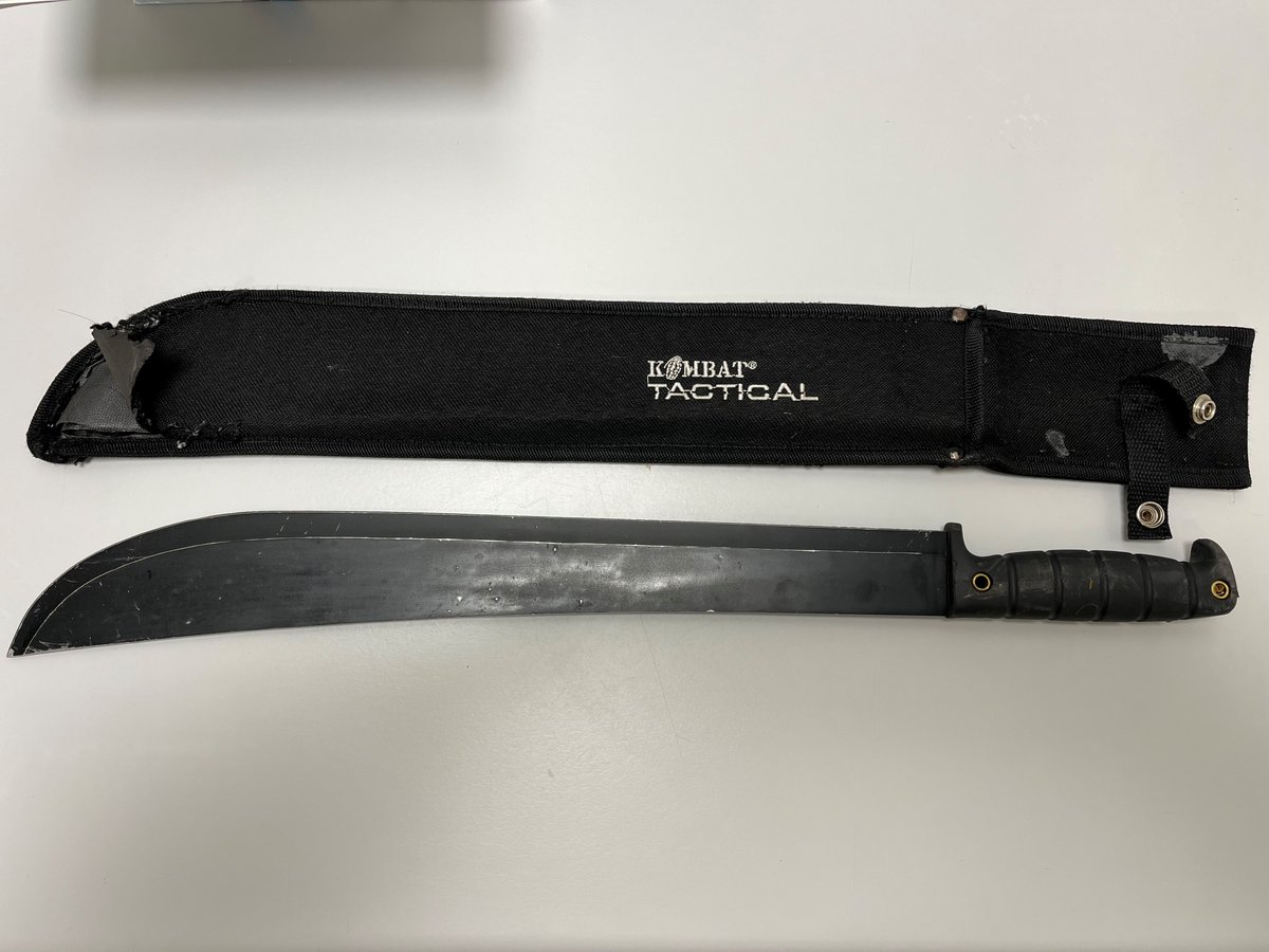 MPSBedfont's tweet image. Feltham SNT officers arrested a male on Feltham High Street on Monday after he attempted to escape from police. Found to be in possession of a machete, the suspect has been charged and  remanded and is awaiting his date for sentencing.
#StopandSearch
#NeighbourhoodPolicing
