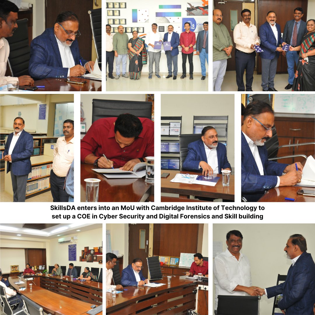 skillsda's tweet photo. SkillsDA is happy to announce about the Memorandum of Understanding (MoU) with Cambridge Institute of Technology to establish a cutting-edge Center of Excellence in Cyber Security &amp; Digital Forensics. https://t.co/jsfukD9t2c