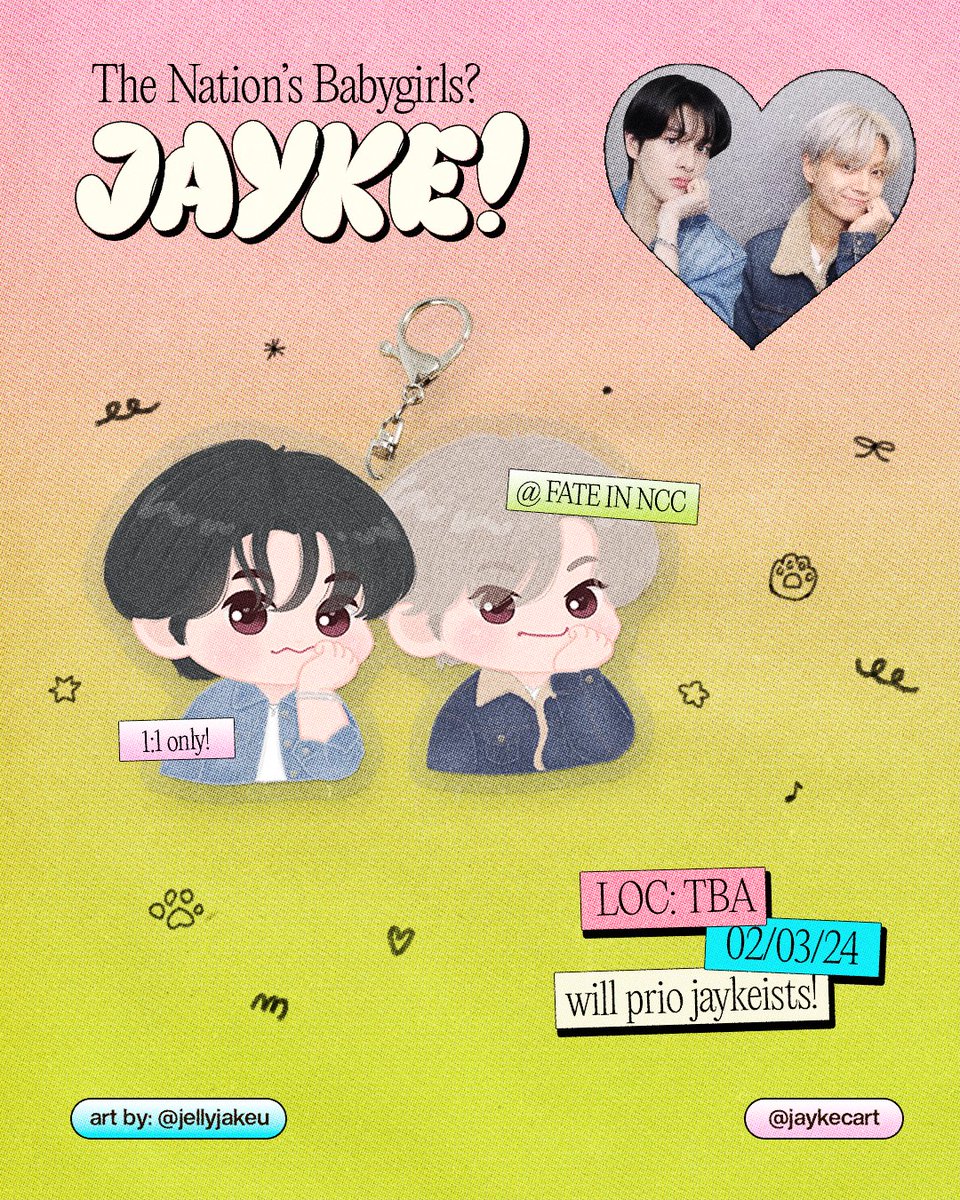 jaykecart's tweet photo. the nation's babygirls, jayke! 🎀🩵

free 투제이 keychain by @jaykecart ◡̈

🐈‍⬛ mbf, like &amp; rt
🦮 will tweet loc on d-day
🌟 1:1 • limited qty

see you, engenes! #FATE_IN_NEWCLARKCITY https://t.co/QjLenvAWnS