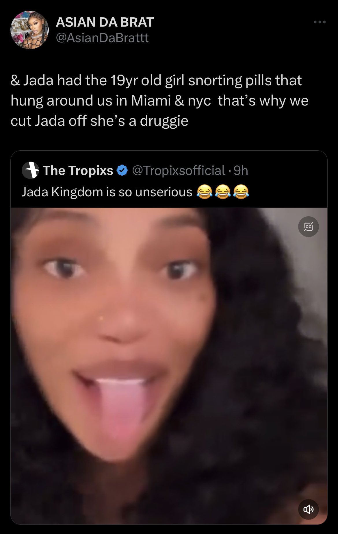 Glock Topickz on X: Asian Doll speaks on her old “druggie” friend, Jada  Kingdom t.coF2SY3AGPcL  X