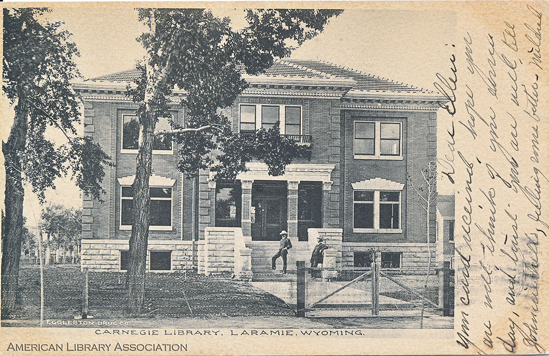 ALA_Archives's tweet photo. It's #LibraryPostcardMonday! Here is a 1907 of the Carnegie Library in Laramie, Wyoming. @lclsonline https://t.co/kF4RqpdoUV https://t.co/akBO8Pp6qA