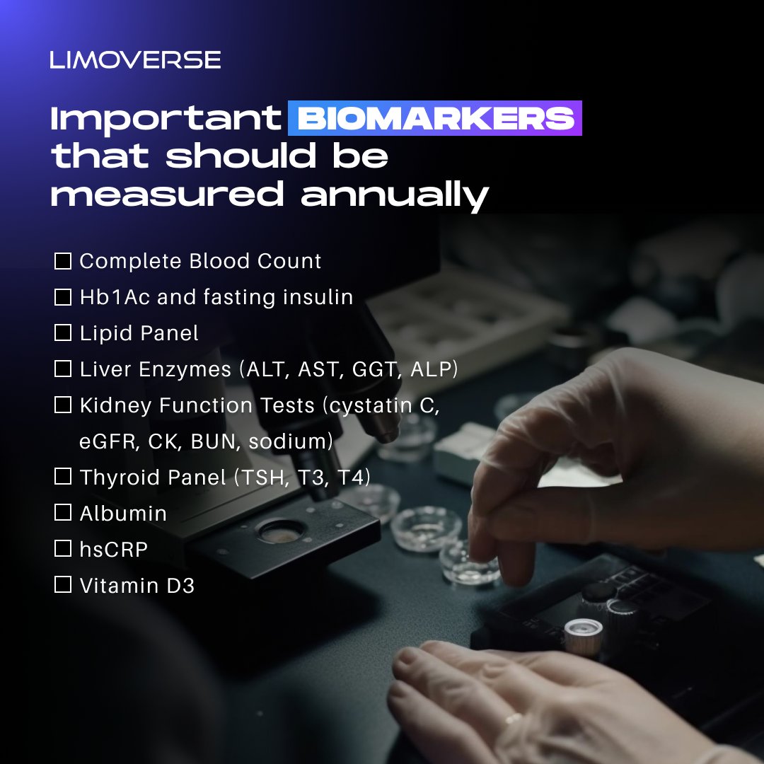 limoverseglobal's tweet photo. Your annual health check-up must include these #biomarkers for your #healthcare professional to ascertain the overall state of your body 📝

These tests aid in the early detection of #diseases along with keeping track of your #health record ⚡️ https://t.co/11rg41YGPo
