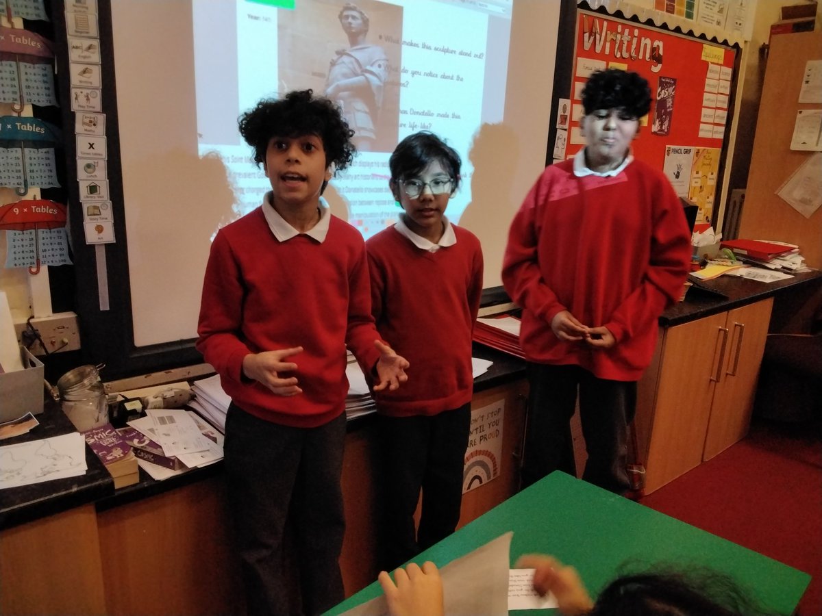LeighPrimarySLT's tweet photo. Today year 5 learnt about the artist Donatello. They analysed some 3D sculptures of his art work. Then shared their answers with the class.#artist #voice21 #sculpture https://t.co/Jljxh7aNkO