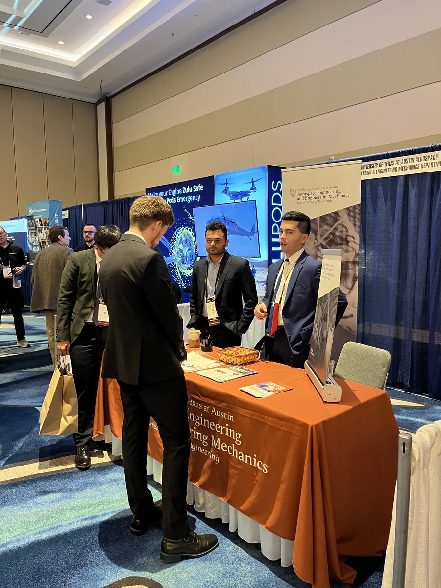 UTAerospace's tweet photo. We're pleased to see plenty of #TexasEngineering representation at the 2024 #AIAASciTech Forum and Exposition. If you're attending this week, be sure to fly over to our booth in the Expo Hall to learn why the sky is not the limit @UTAerospace! ๐๐ค@CockrellSchool @aiaa https://t.co/nqWYBNL2Lp