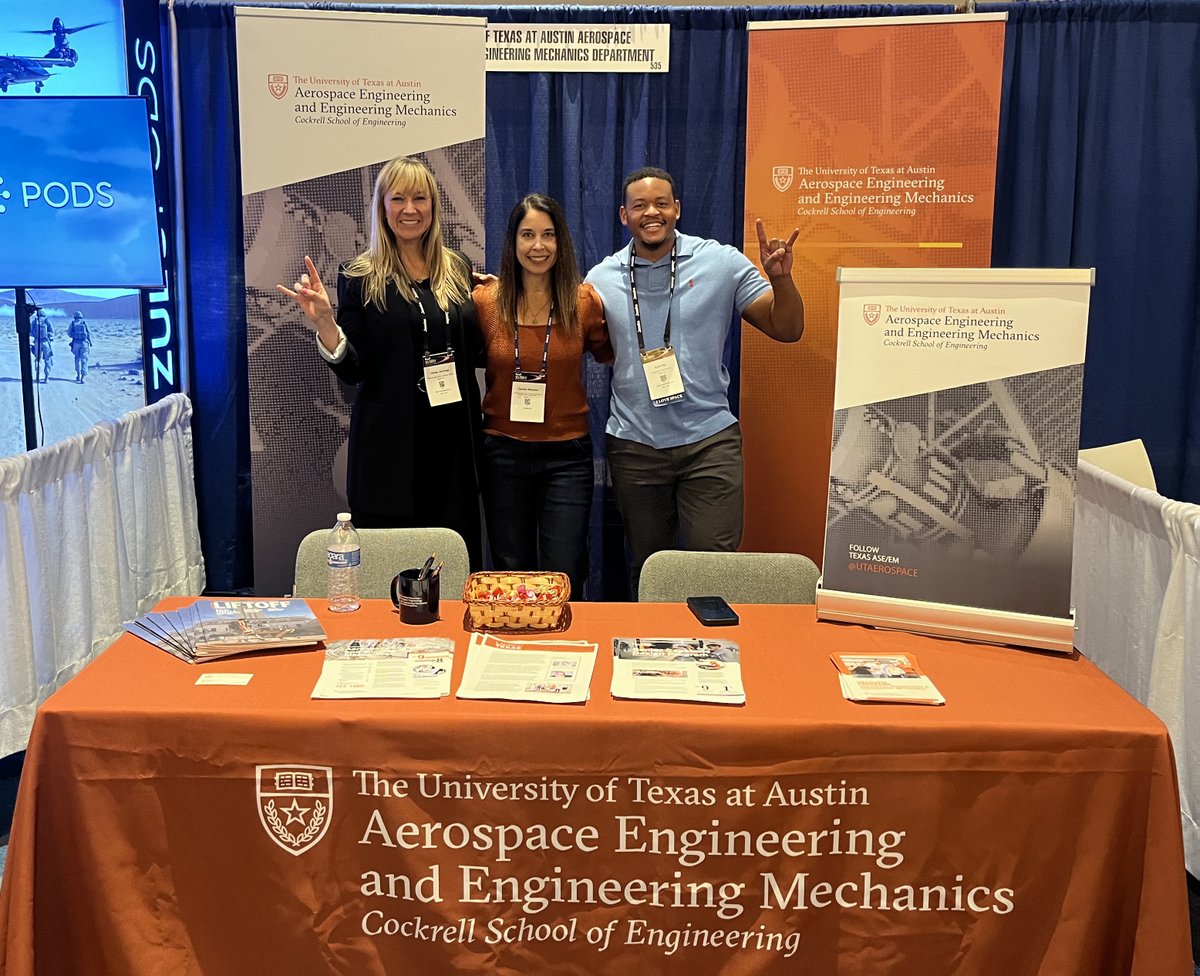 UTAerospace's tweet photo. We're pleased to see plenty of #TexasEngineering representation at the 2024 #AIAASciTech Forum and Exposition. If you're attending this week, be sure to fly over to our booth in the Expo Hall to learn why the sky is not the limit @UTAerospace! ๐๐ค@CockrellSchool @aiaa https://t.co/nqWYBNL2Lp