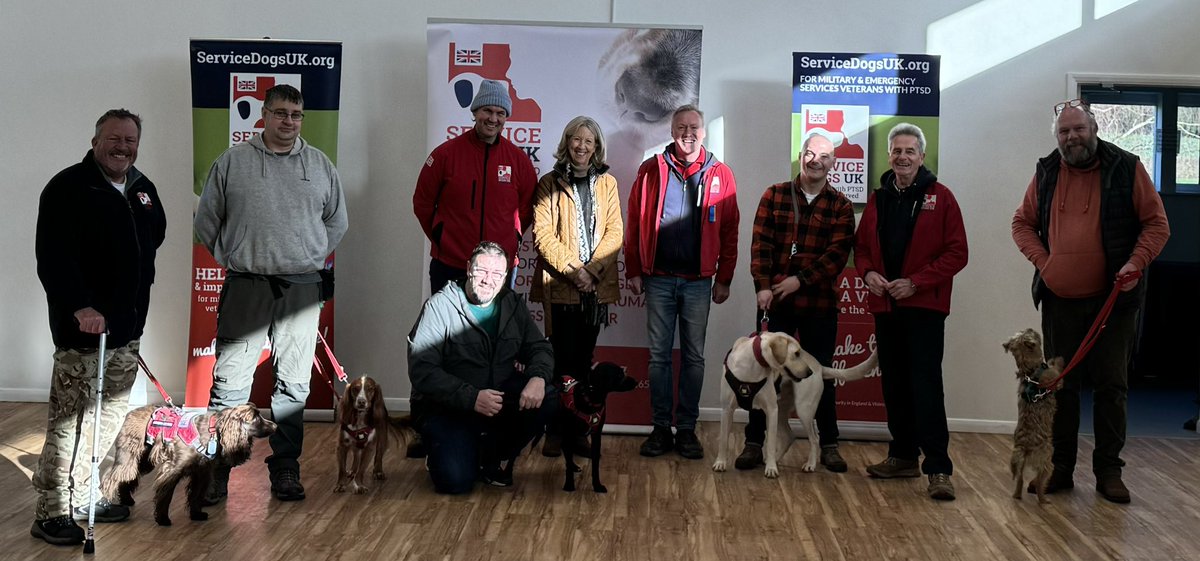 ServiceDogsUK's tweet photo. It was a pleasure to welcome @Charity_ADUK Chair Pat Stafford MBE to a training session today where she met some of our fantastic rescue dogs, our Veterans and our wonderful training team. We even had beams of sunshine!  ☀️ 🐕‍🦺😎👍🐾 @adiintl #Veterans #bluelight #assistancedogs https://t.co/kwRQy19oaJ