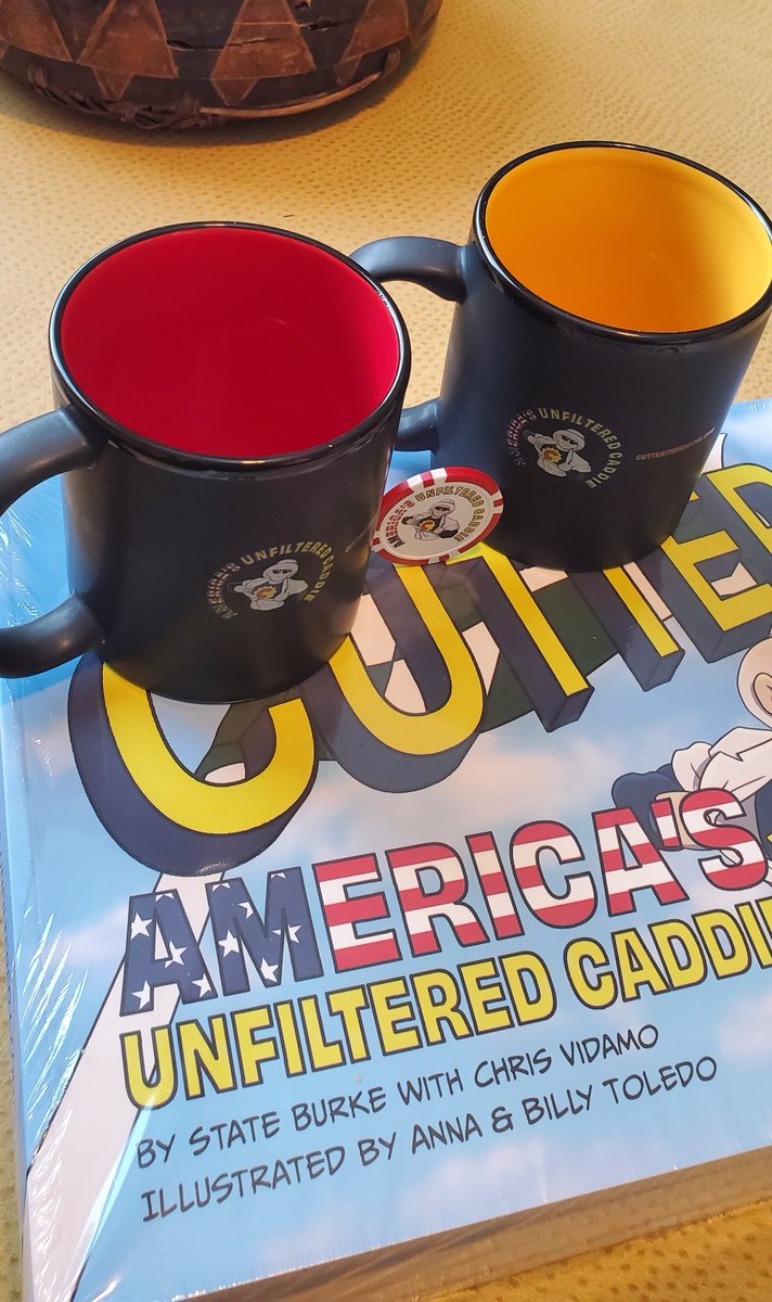 Cutterthecaddie's tweet photo. MORNING FUN GIVEAWAY

Good morning #golffanatics. As you know, the Cutter coffee mugs have arrived and are now available at https://t.co/fvboLZmXsr 

I'm giving away a pair to the 1st person to answer some simple questions 

1. Cutter has 2 amateur boxing matches. What was his record?

2. How many times has Cutter been married?

3. Cutter climbed Denali. T or F?

4. How many HIO does Cutter have?

5. Cutter caddied in the US OPEN.  What year?

Good luck!