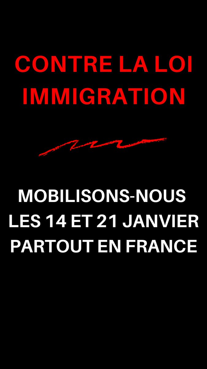 ✊ Pour que la mobilisation contre la loi immigration et sa philosophie continue de s’inscrire dans la durée, La Cimade appelle les citoyennes et citoyens à manifester le 14 janvier et le 21 janvier