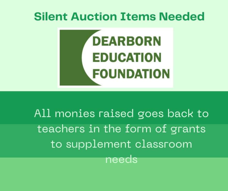 Looking for a way to market you and your business?  Our upcoming Mardi Gras Fundraiser brings in a crowd of 250+.  Please consider donating today to help us raise funds for teachers.  Email dbnedfoundation@dearbornschools.org if interested.