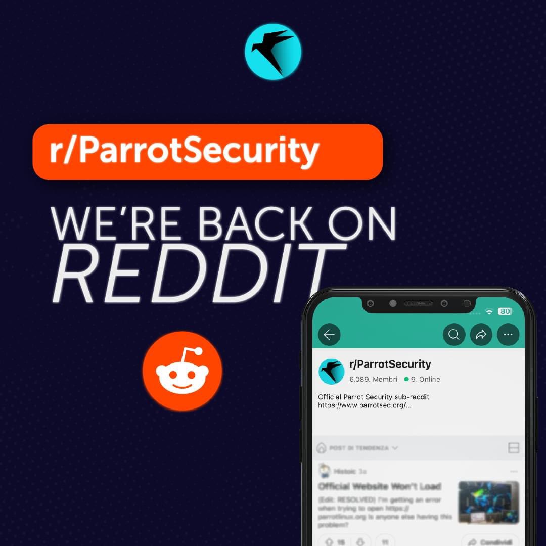 ParrotSec's tweet photo. 🟠 Parrot is back on Reddit 🦜

Join our subreddit for the latest guides, updates, and discussions 💥

Do you have any questions about the OS? This is your go-to place for expert answers and community support 🚀

Check it out ➡️ https://t.co/KpGm5KjDXP

#ParrotOS #ParrotSec #reddit #subreddit #cybersecurity #cybersecuritynews #linux