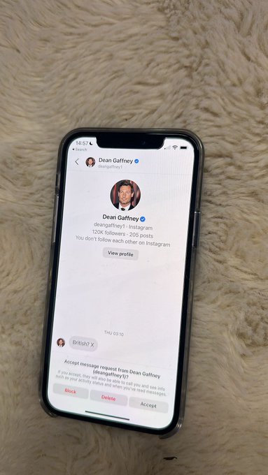 Dean Gaffney has now messaged me on 3 separate instagram accounts after I&rsquo;ve told him no and blocked