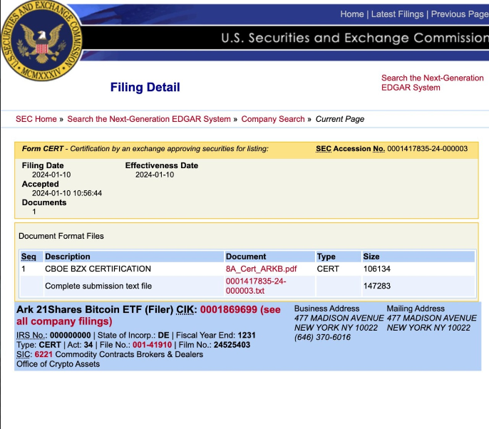 anielampeloquio's tweet photo. JUST IN: CBOE confirms listing certificate for Galaxy/Invesco #Bitcoin📷 ETF https://t.co/3i81qOSskE