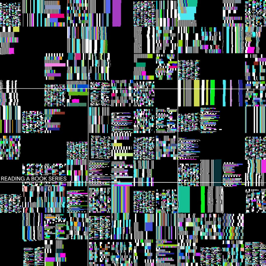KateVassGalerie's tweet photo. @kimasendorf 3/ His series 'Reading a book' features a WebGL real-time animation that generates a grid, further dividing into color or monochrome pixel-filled cells. Noise &amp; reset algorithms dynamically alter &amp; reconstruct the image, with selected cells changing over time. https://t.co/Sy5muubSRX